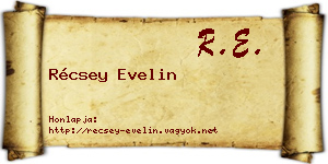 Récsey Evelin névjegykártya